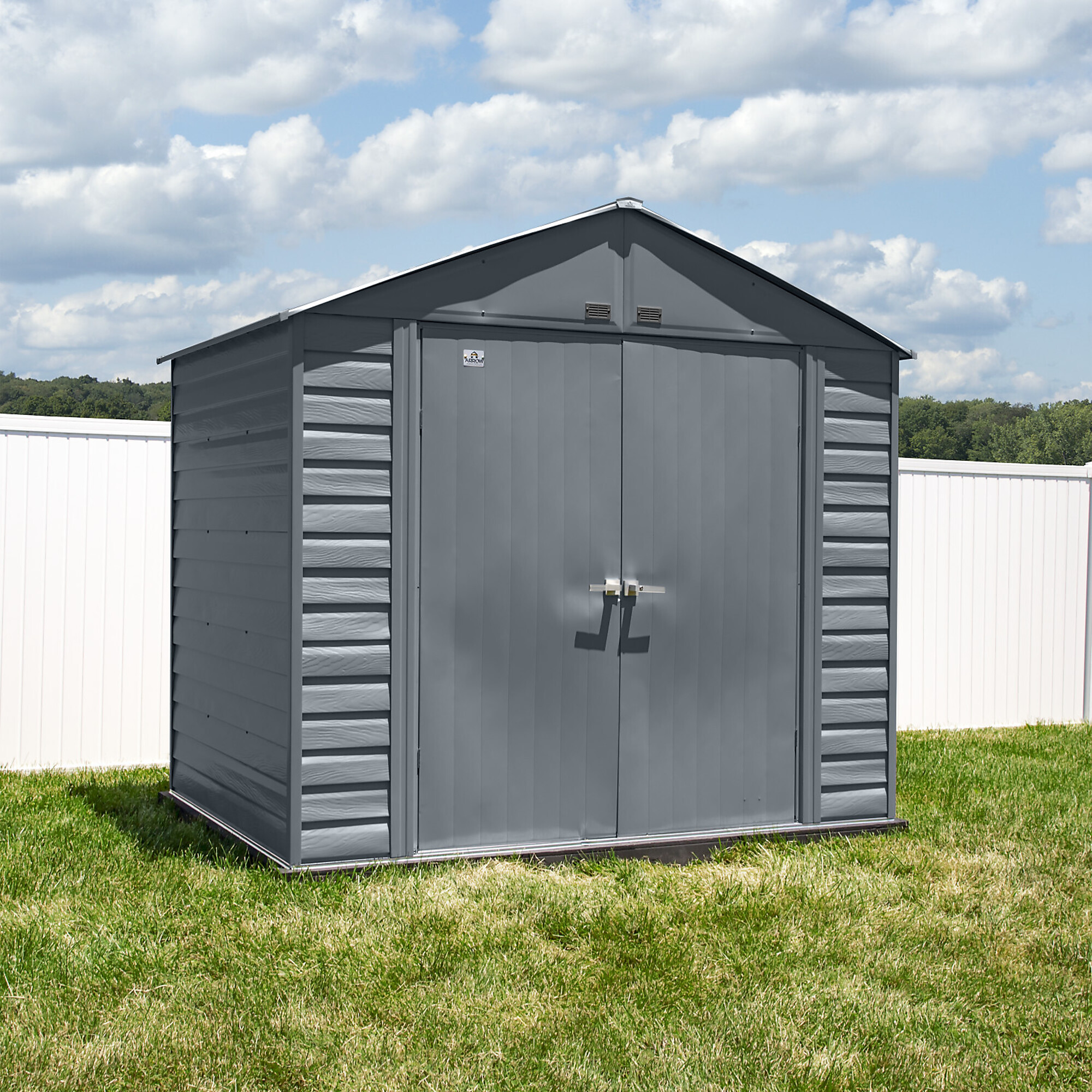 Arrow Storage Products, Select Steel Shed 8x6 Charcoal SCG86CC, Length 6 ft, Width 8 ft, Model# SCG86CC